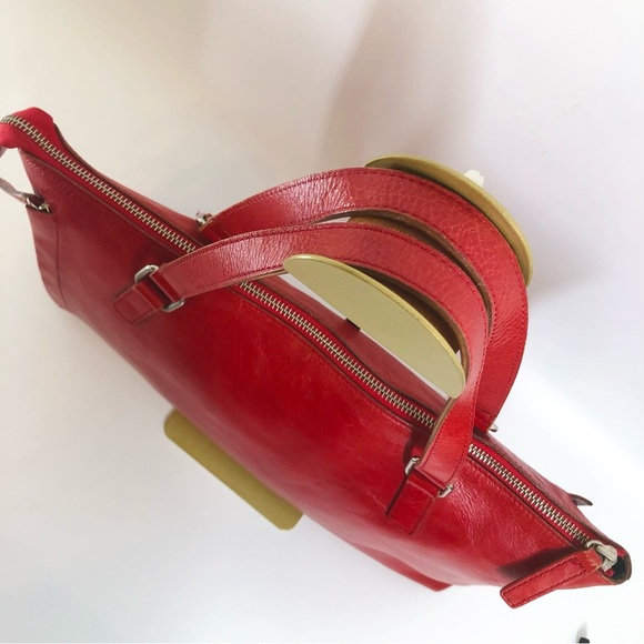 Club Monaco Red Leather Portfolio Tote - Picture 8 of 15